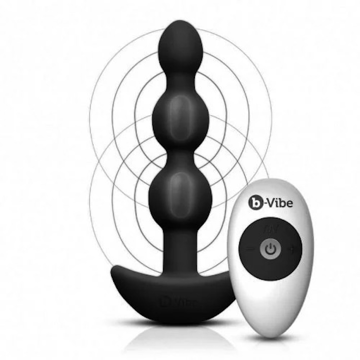 Korek analny B-Vibe Triplet, 13.8 cm (czarny)