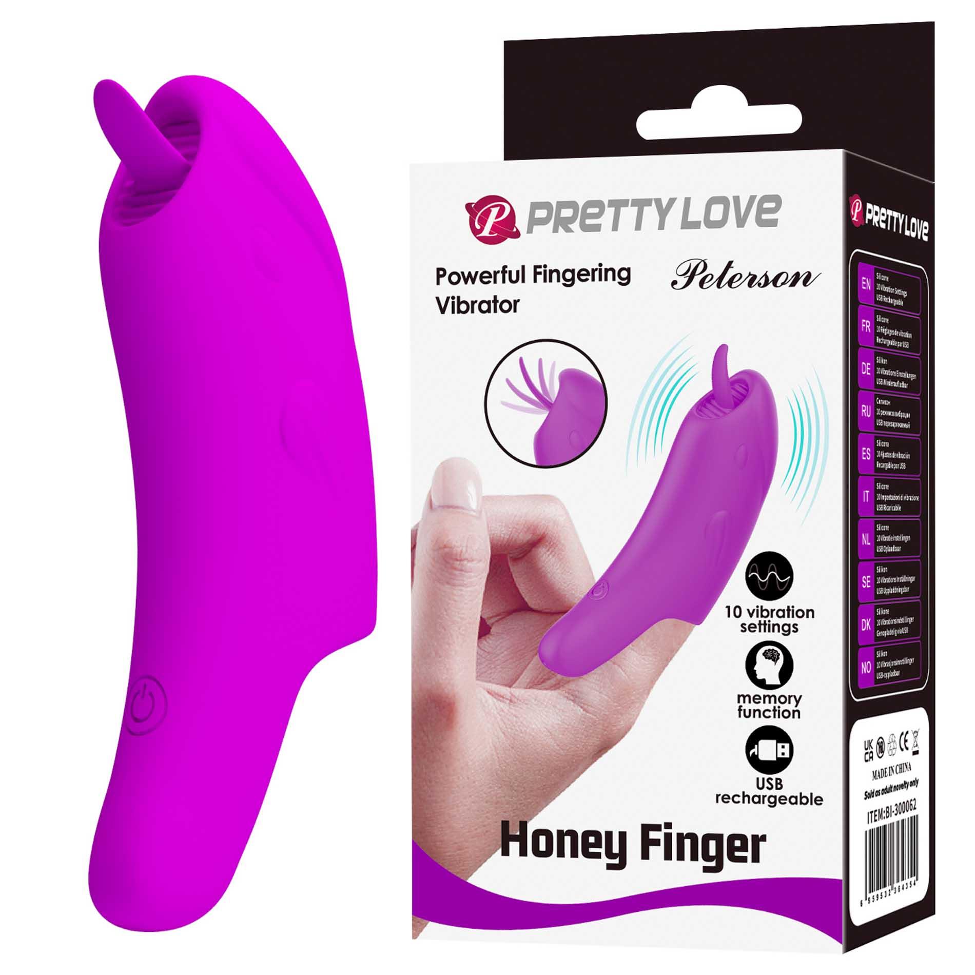 Вибратор на палец Pretty Love Peterson Honey, 10 см (фуксия)