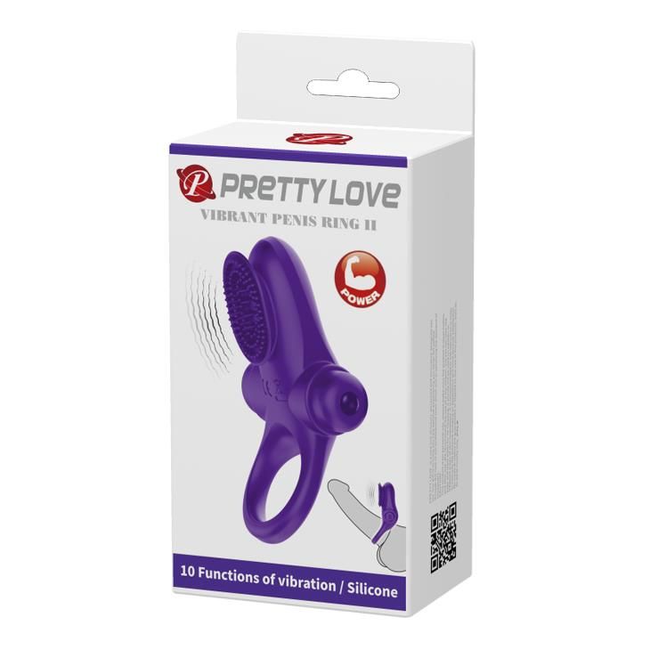 Виброкольцо Pretty Love Vibrant Penis Ring II, 8,6 см (фиолетовый)