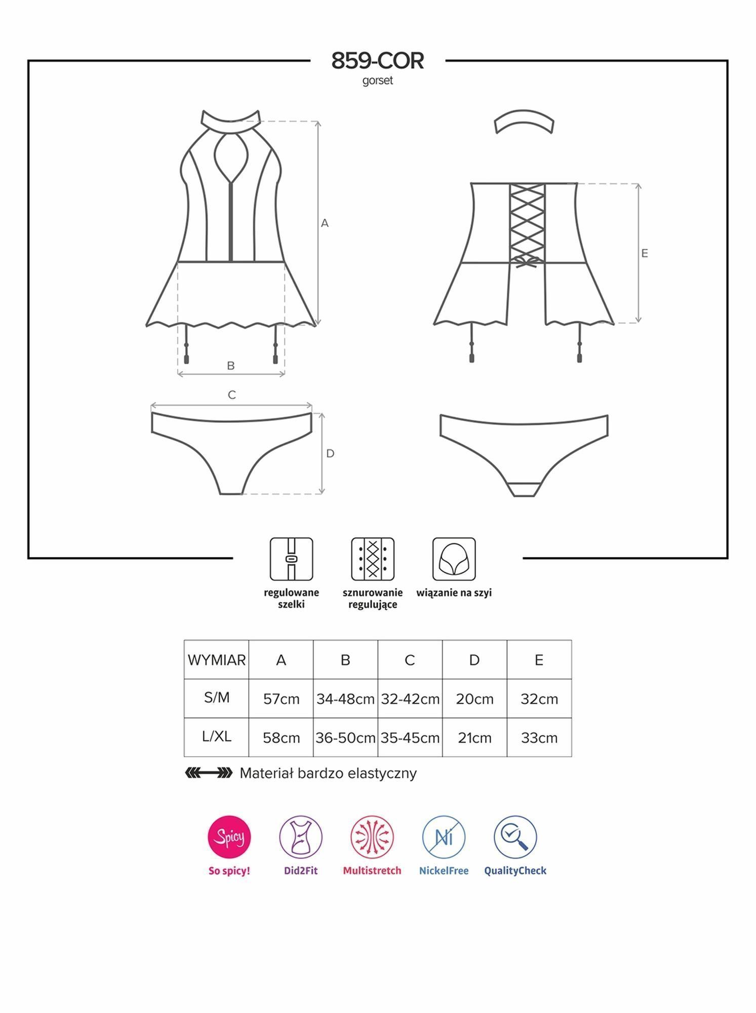 Эротический комплект Obsessive 859, S/M (черный)