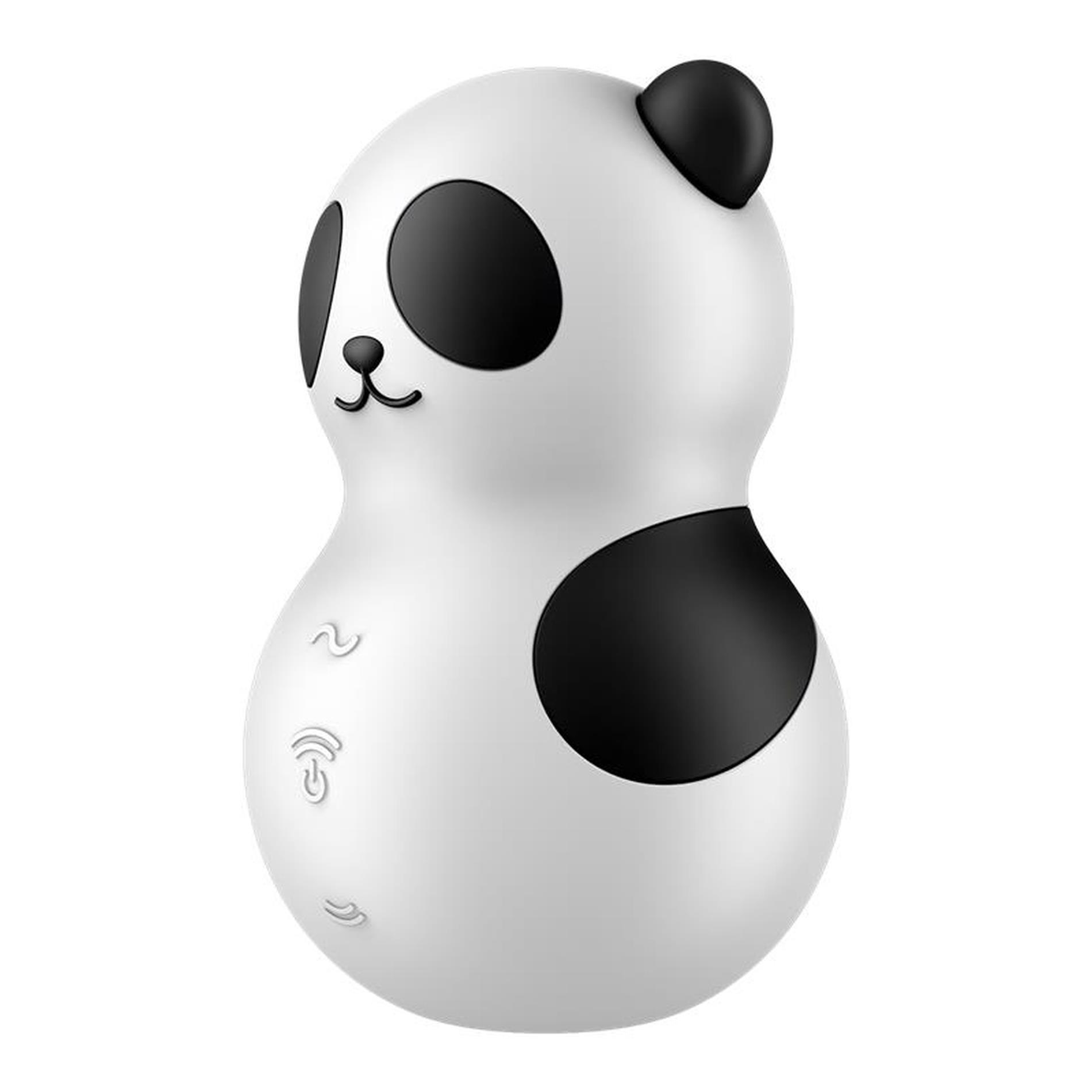 Вакуумный стимулятор клитора с вибрацией Satisfyer Pocket Panda (черный с белым)