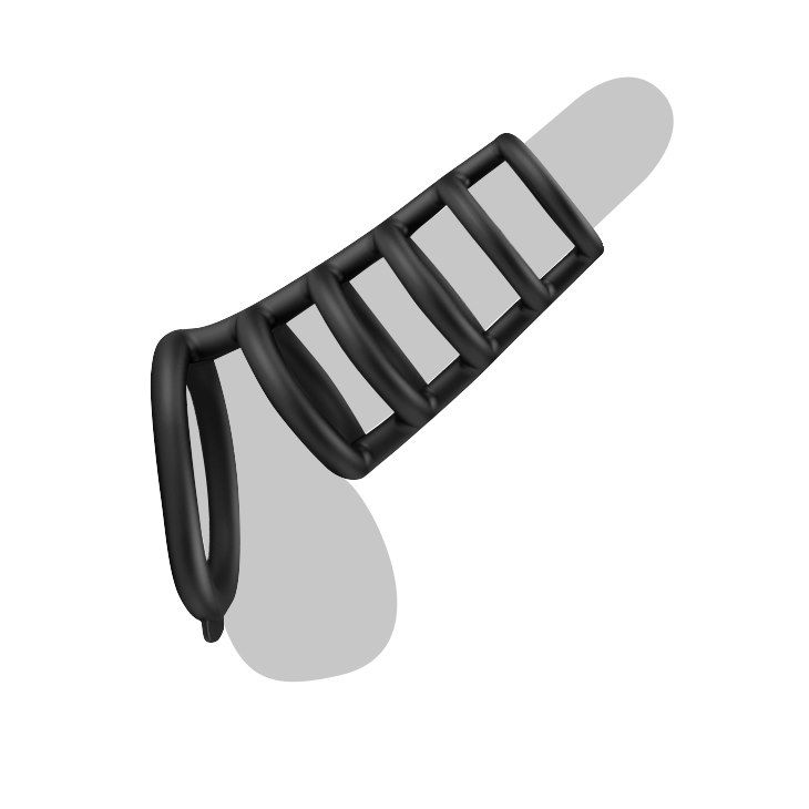 Насадка на пенис Pretty Love Pennis Ring Rodrigo, 10 см (черный)