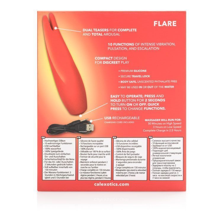 Вибратор для клитора CalExotics Red Hot Flare, 11,5 см (красный)