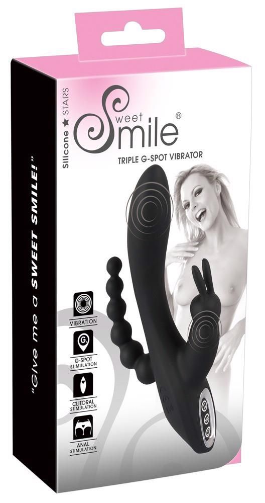 Вибратор Smile Triple G-Spot, 20,8 см (черный)