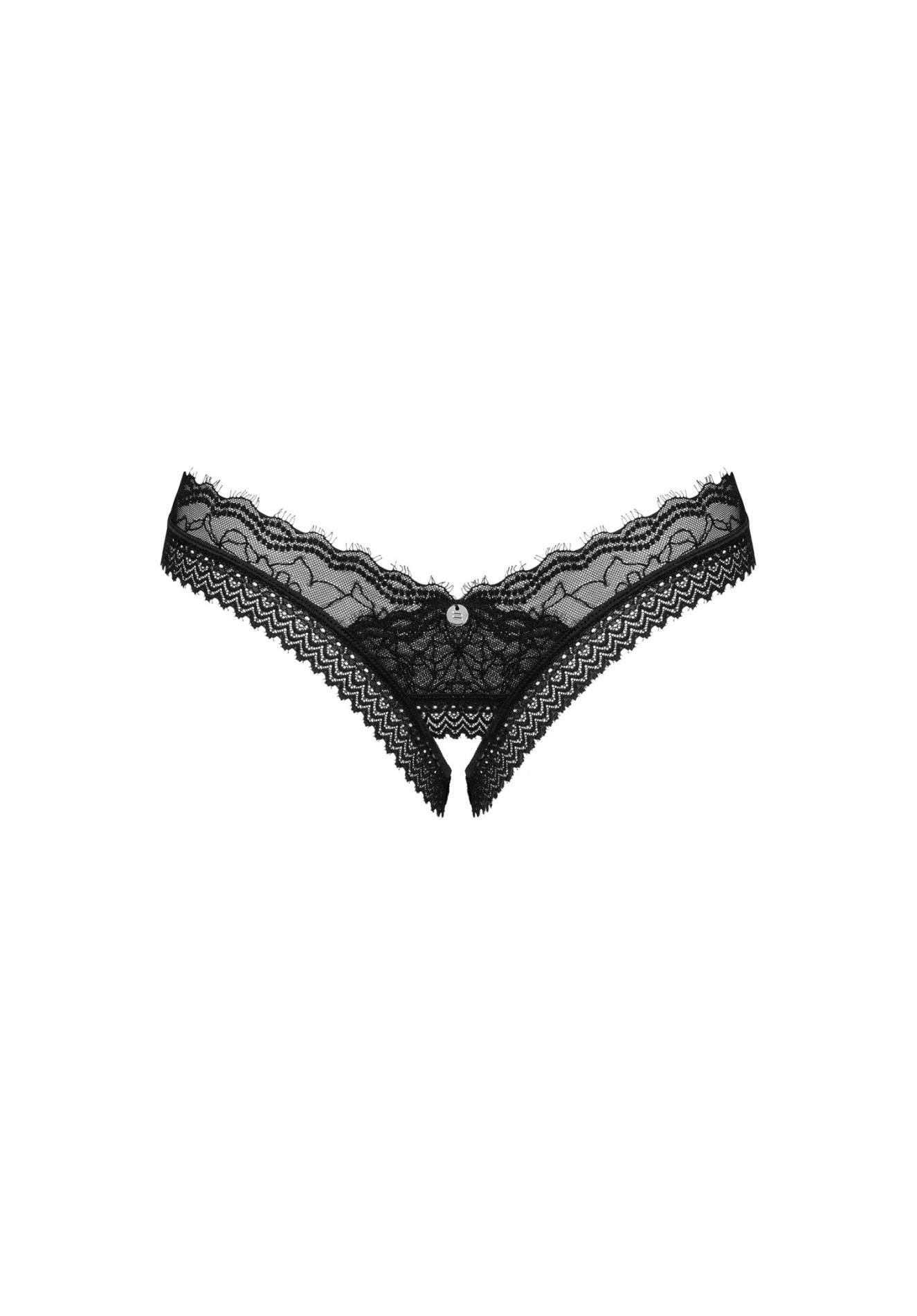 Стринги с открытым доступом Obsessive Medilla, M/L (черный)