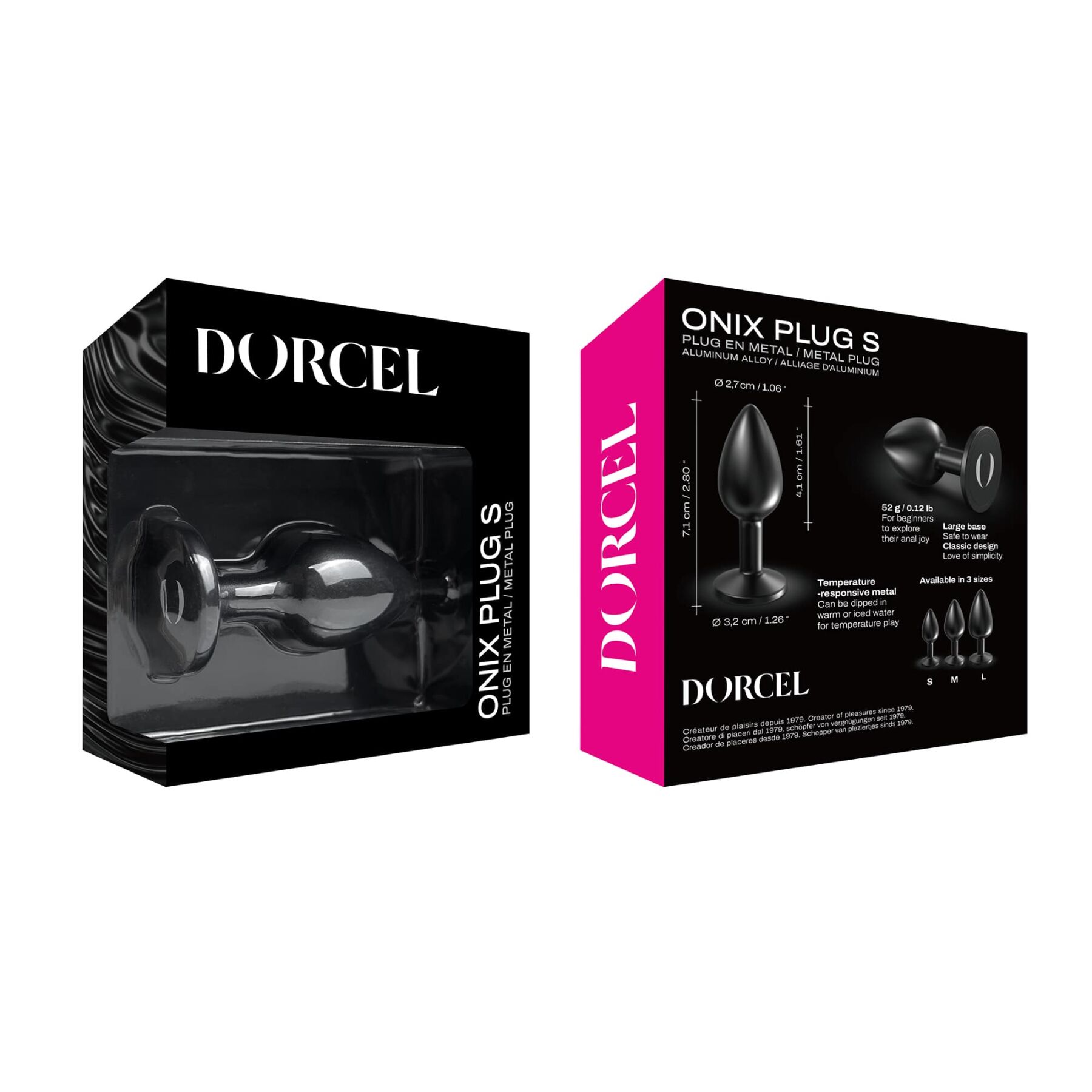 Korek analny Dorcel Onix Plug S, 7,1 cm (czarny)