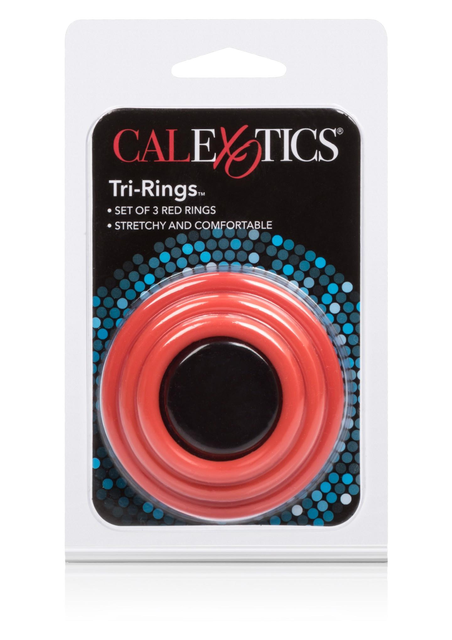 Эрекционное кольцо Calexotics Tri-Rings, 3 шт (красный)