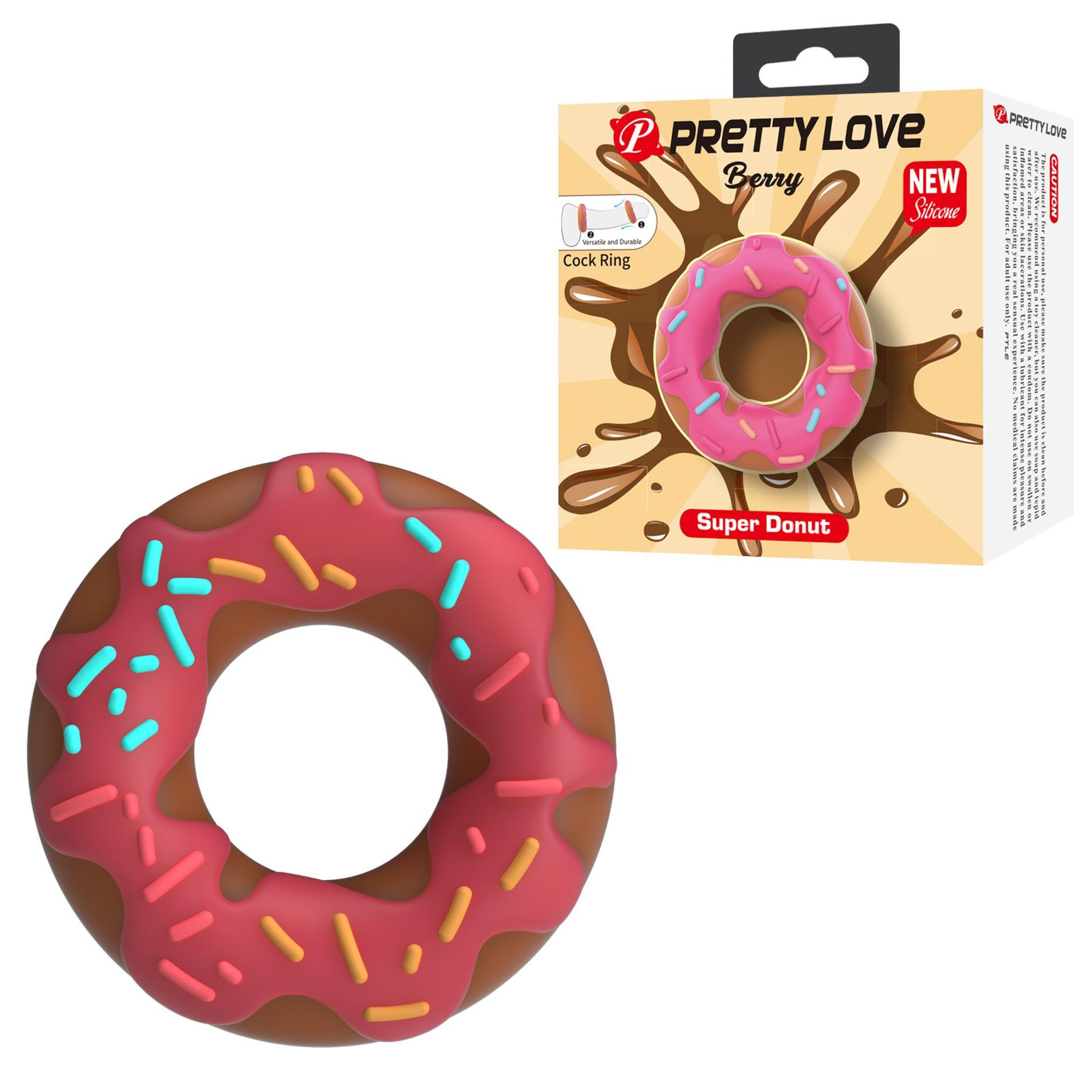 Эрекционное кольцо Pretty Love Super Donut Cock Ring, 4.6 см (розовый)