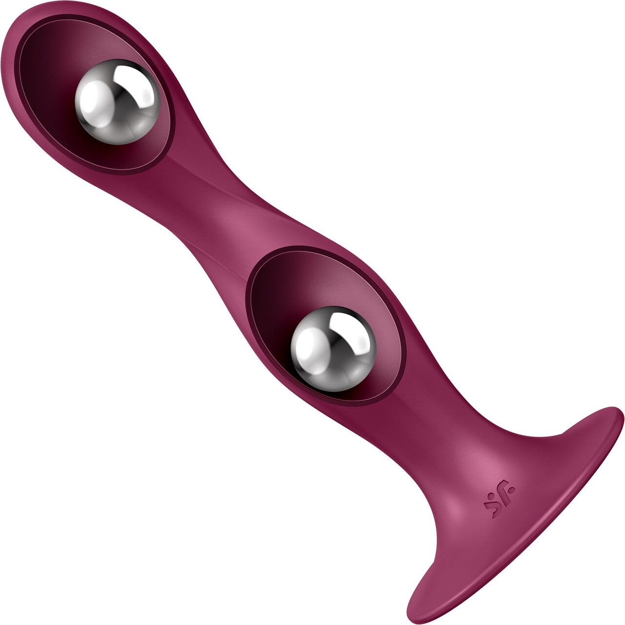 Фаллоимитатор Satisfyer Double Ball-R, 17.7 см (бордовый)