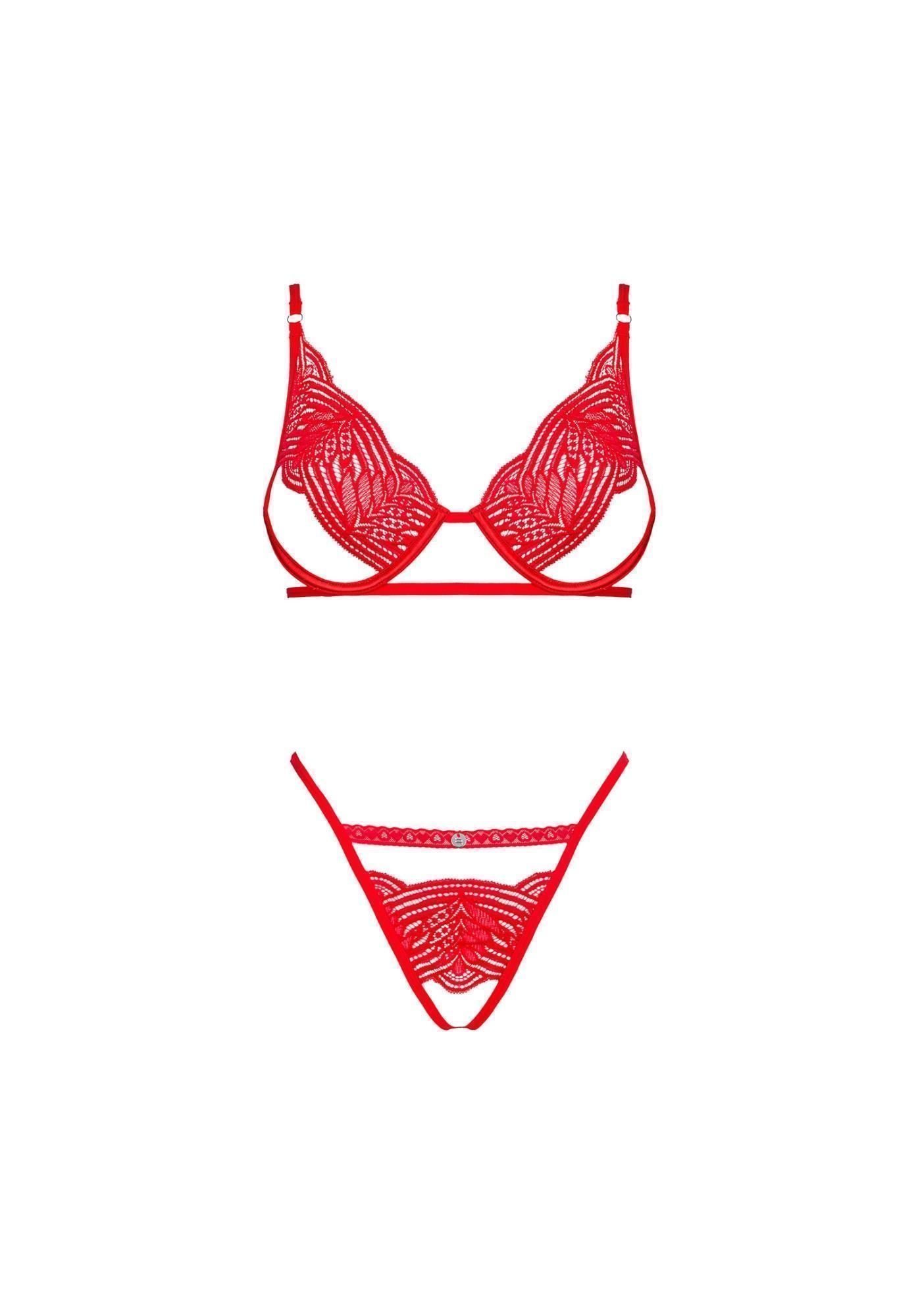 Комплект белья Obsessive Mellania, S/M (красный)