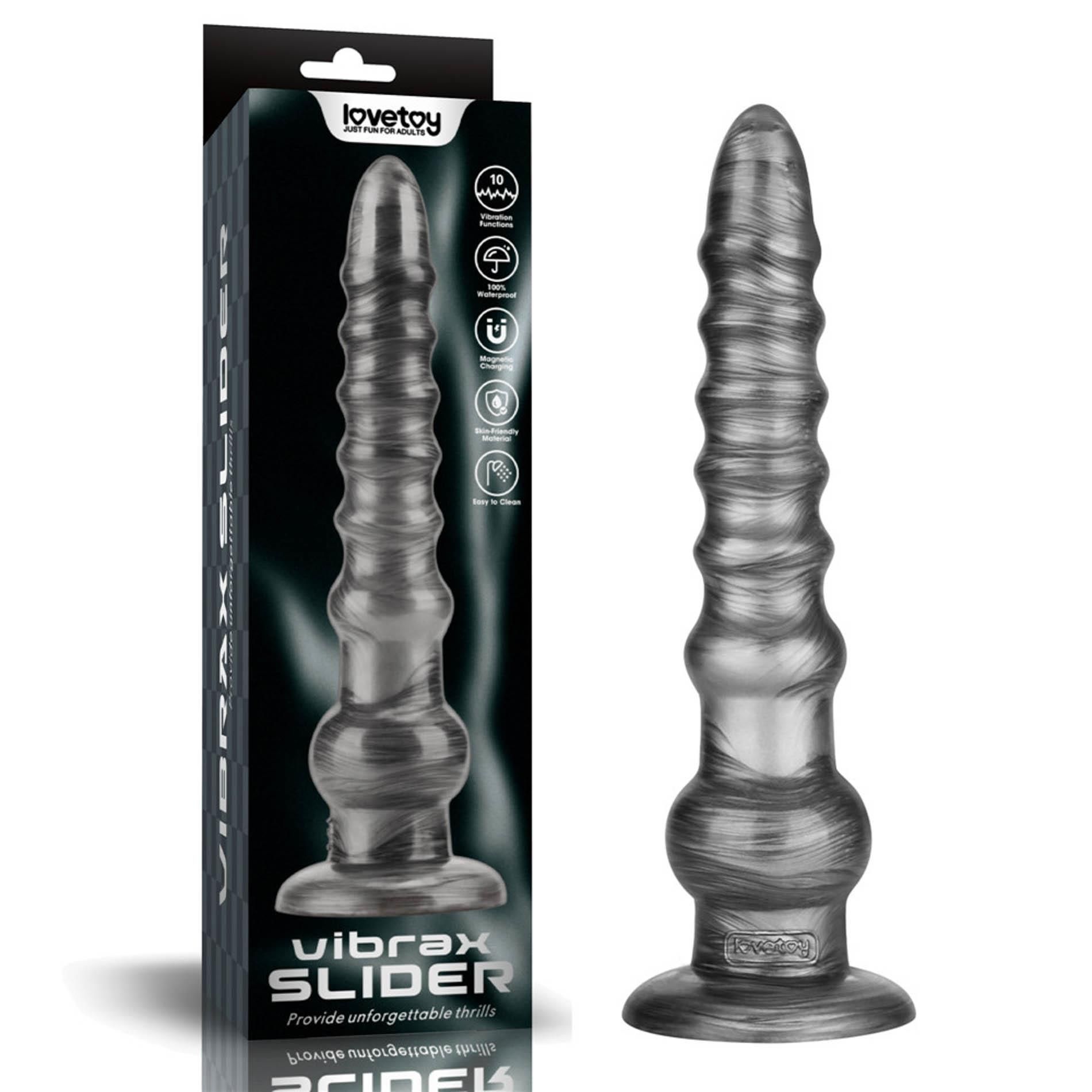 Вибратор King Sized Vibrating Vibrax Slider 12.5", 32.3 см (серый)