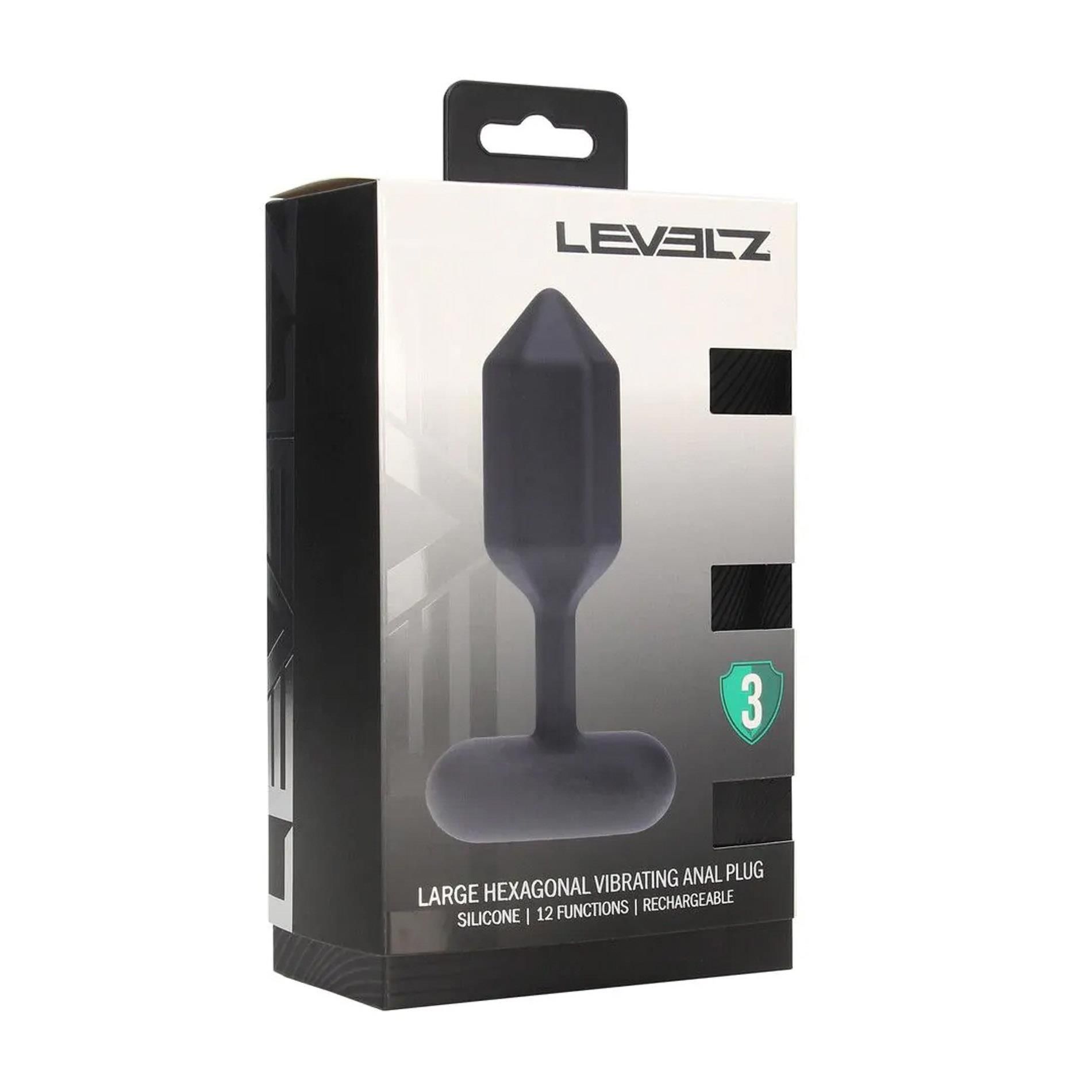 Анальная пробка Levelz Hexagonal Anal Plug L, 13.9 см (черный)
