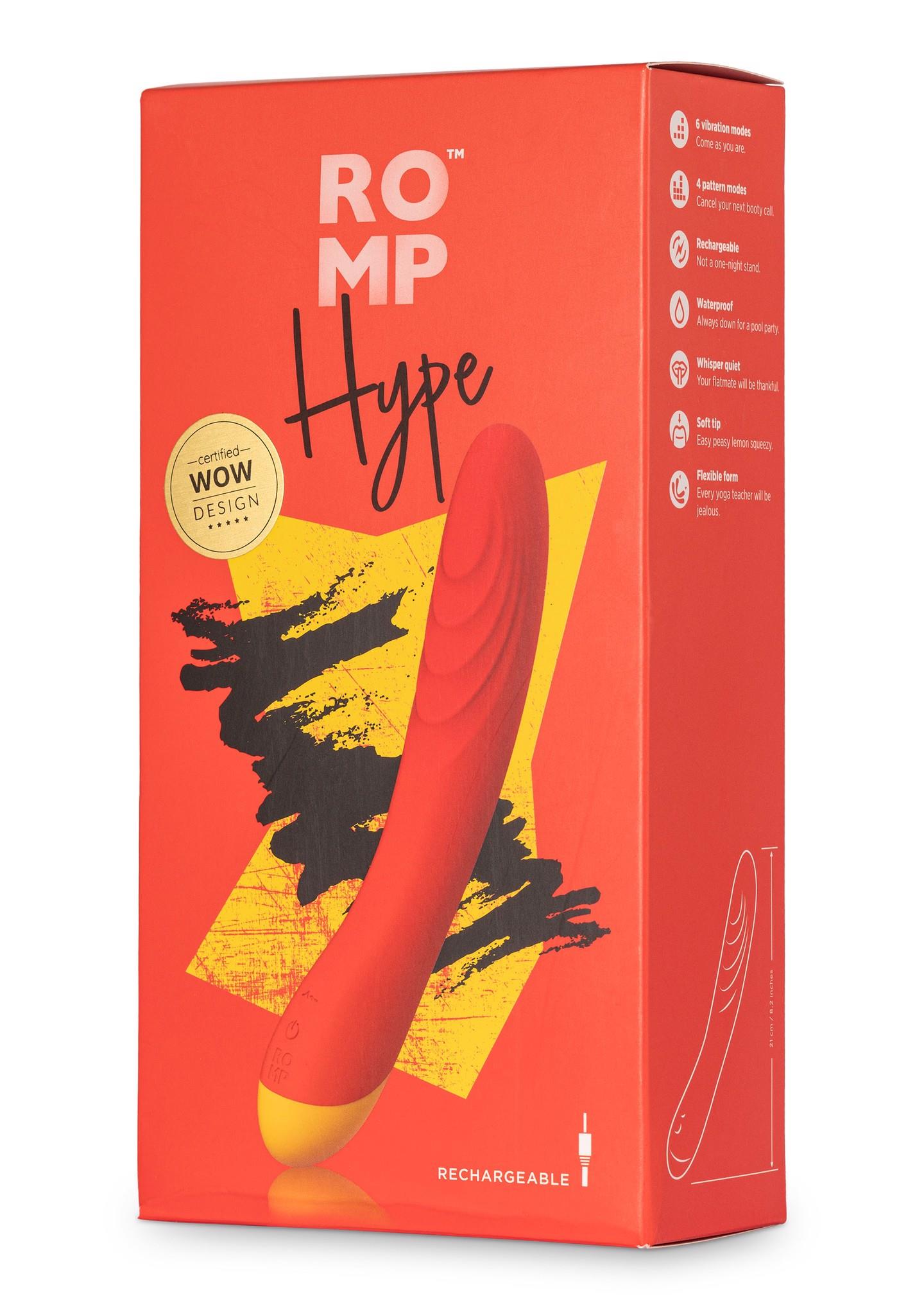 Вибратор Romp Hype, 21 см (красный)