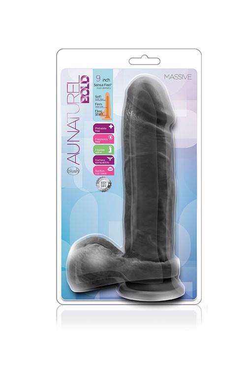 Фаллоимитатор Au Naturel Bold Massive 9", 24.1 см (черный)