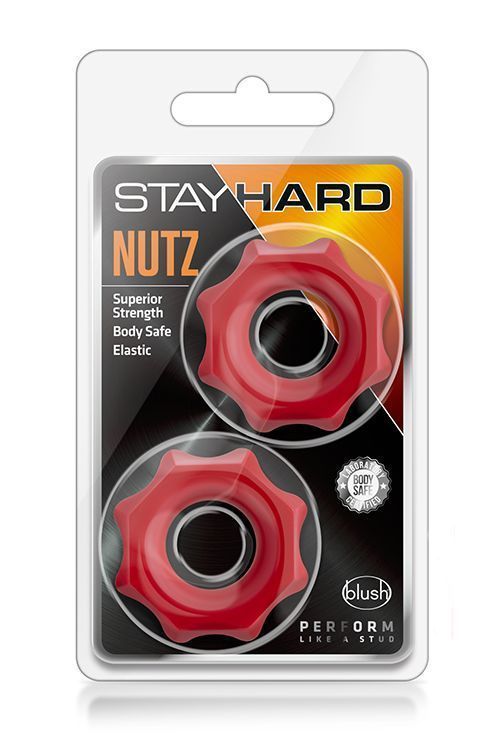 Набор эрекционных колец Blush Stay Hard Nutz, 2 шт (красный)