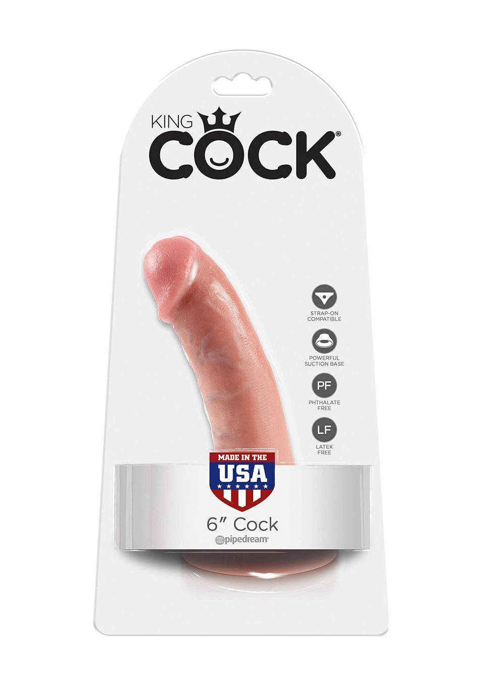 Фалоімітатор King Cock 6, 16 см (тілесний)