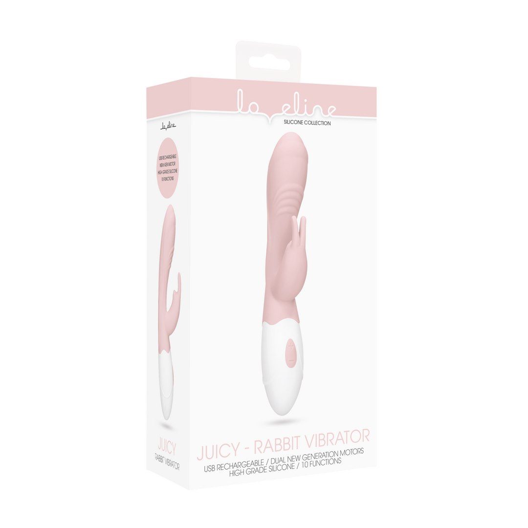 Вібратор-кролик Loveline Juicy, 20 см (рожевий)