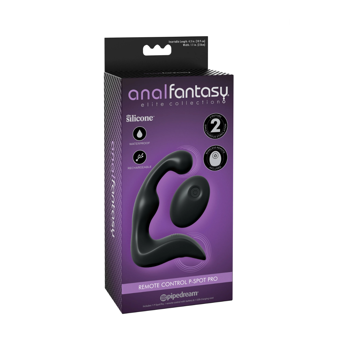 Стимулятор простаты Pipedream Remote Control P-Spot Pro, 14.2 см (черный)