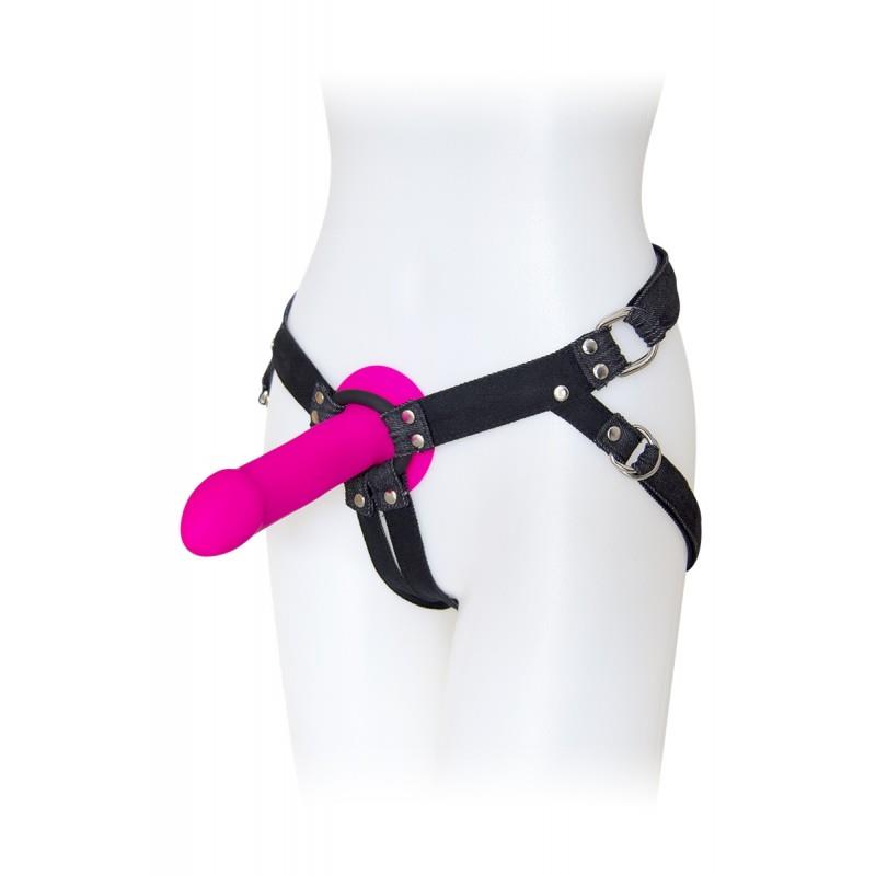Упряж для страпона Adrien Lastic Lastic Strap-On (розово-чорний)