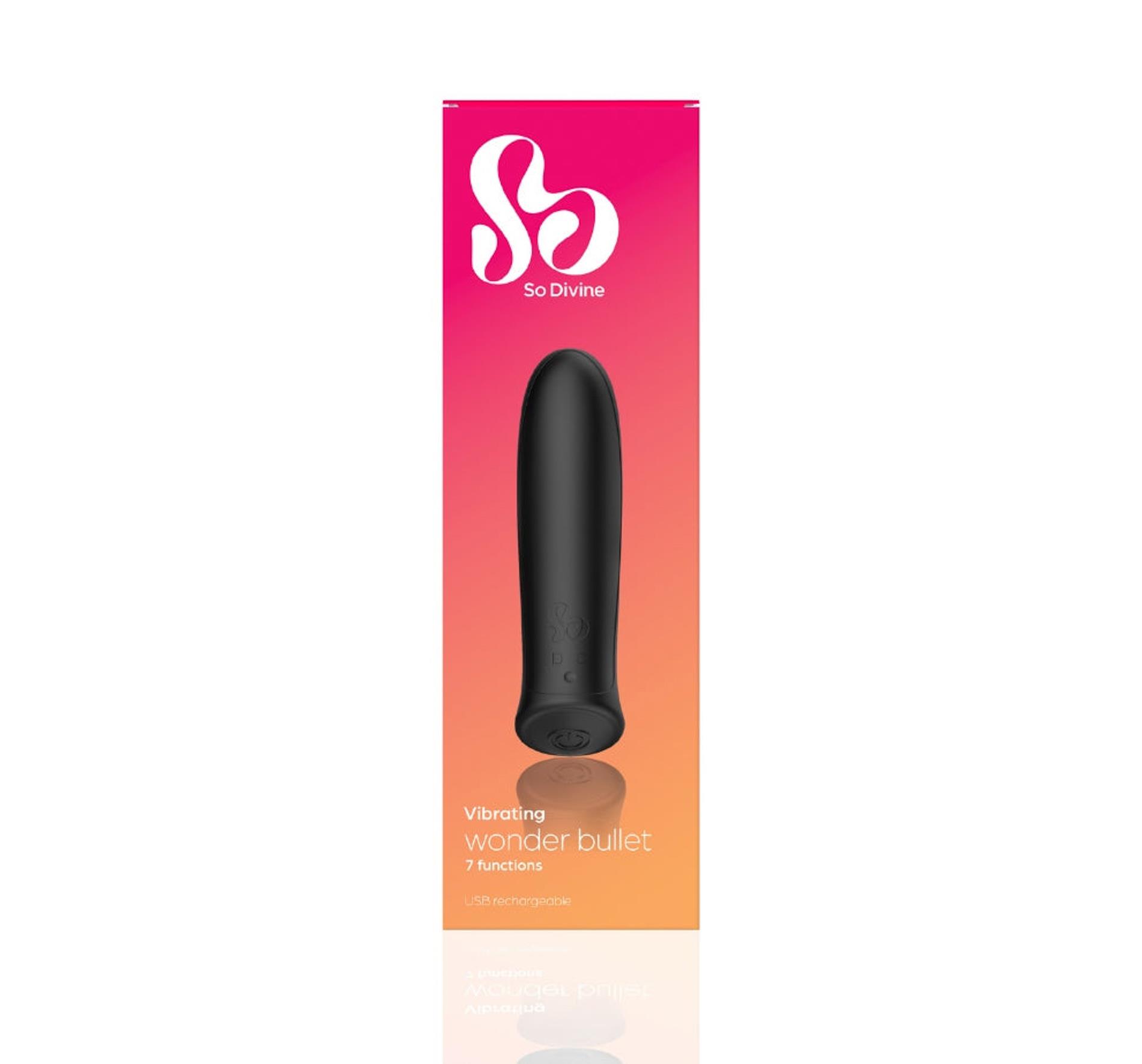 Вибратор So Divine Wonder Bullet, 8.7 см (черный)