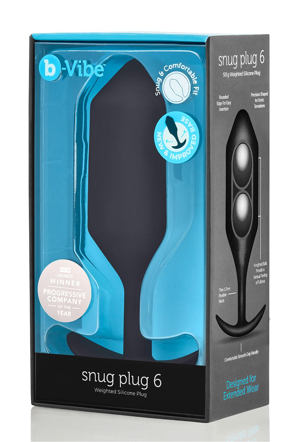 Korek analny B-Vibe Snug Plug 6, 16 cm (czarny)