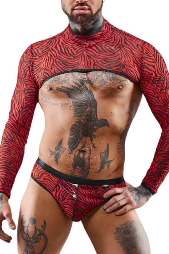 Топ с длинными рукавами Regnes Fetish Planet, S (черный с красным)