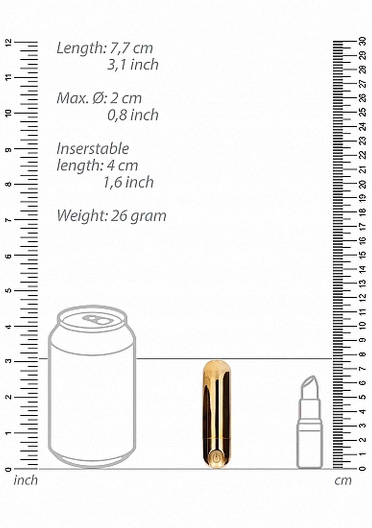 Мини-вибратор Shots Be Good Tonight Bullet, 7.7 см (золотой)