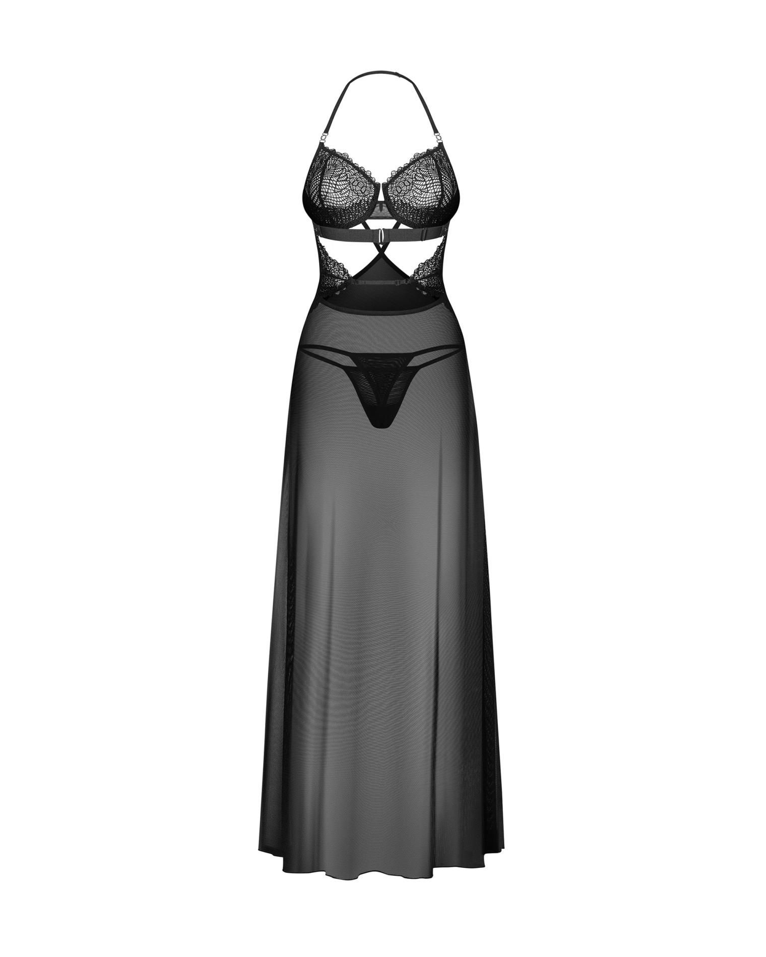 Комплект белья Obsessive Iliosa, S/M (черный)
