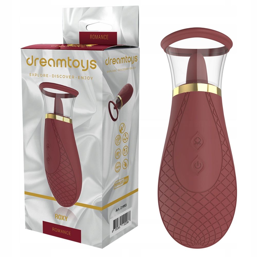Вакуумный стимулятор клитора с вибрацией Romance Roxy (бордовый)