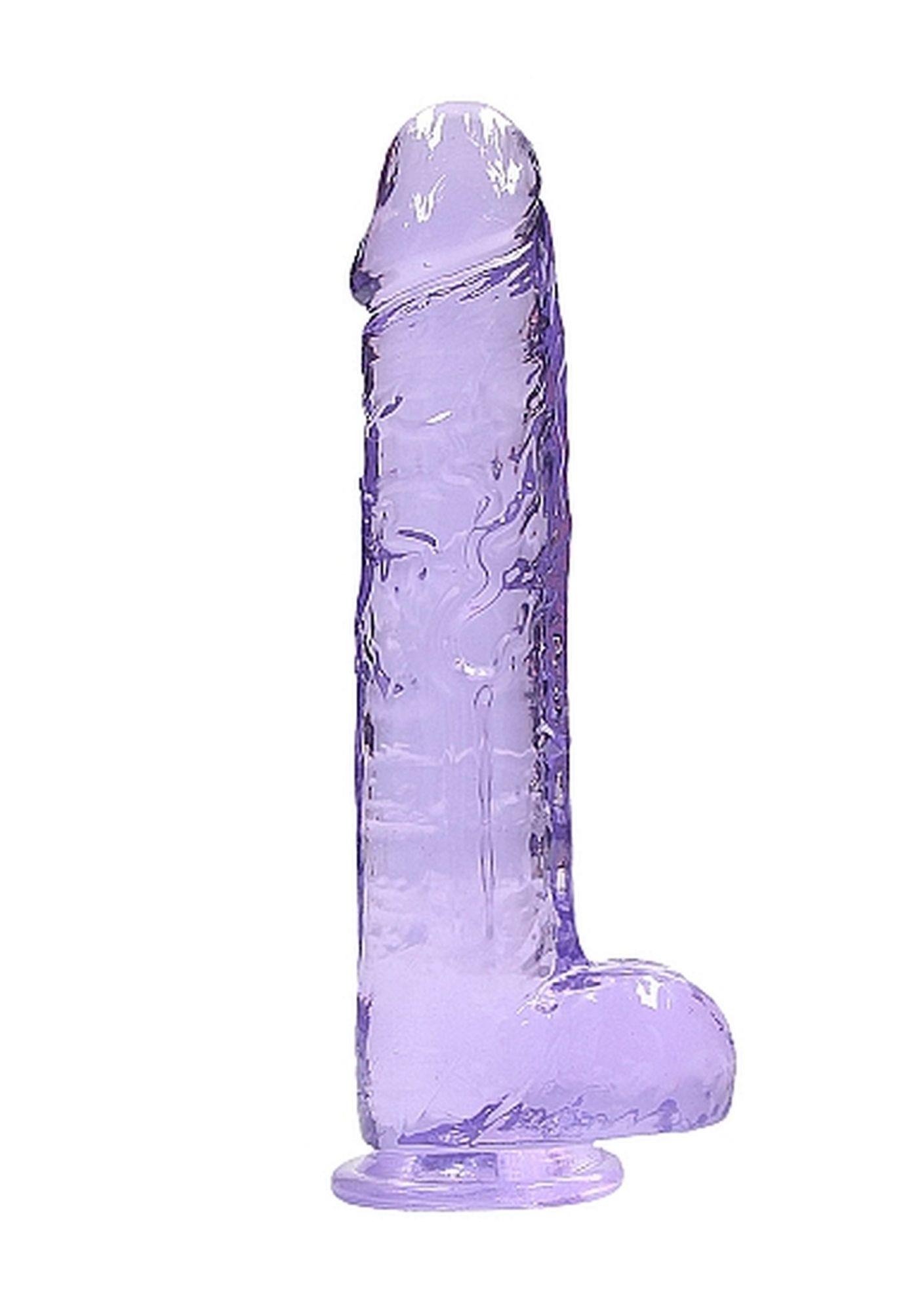 Фаллоимитатор Realrock Crystal Clear 9", 22 см (фиолетовый)