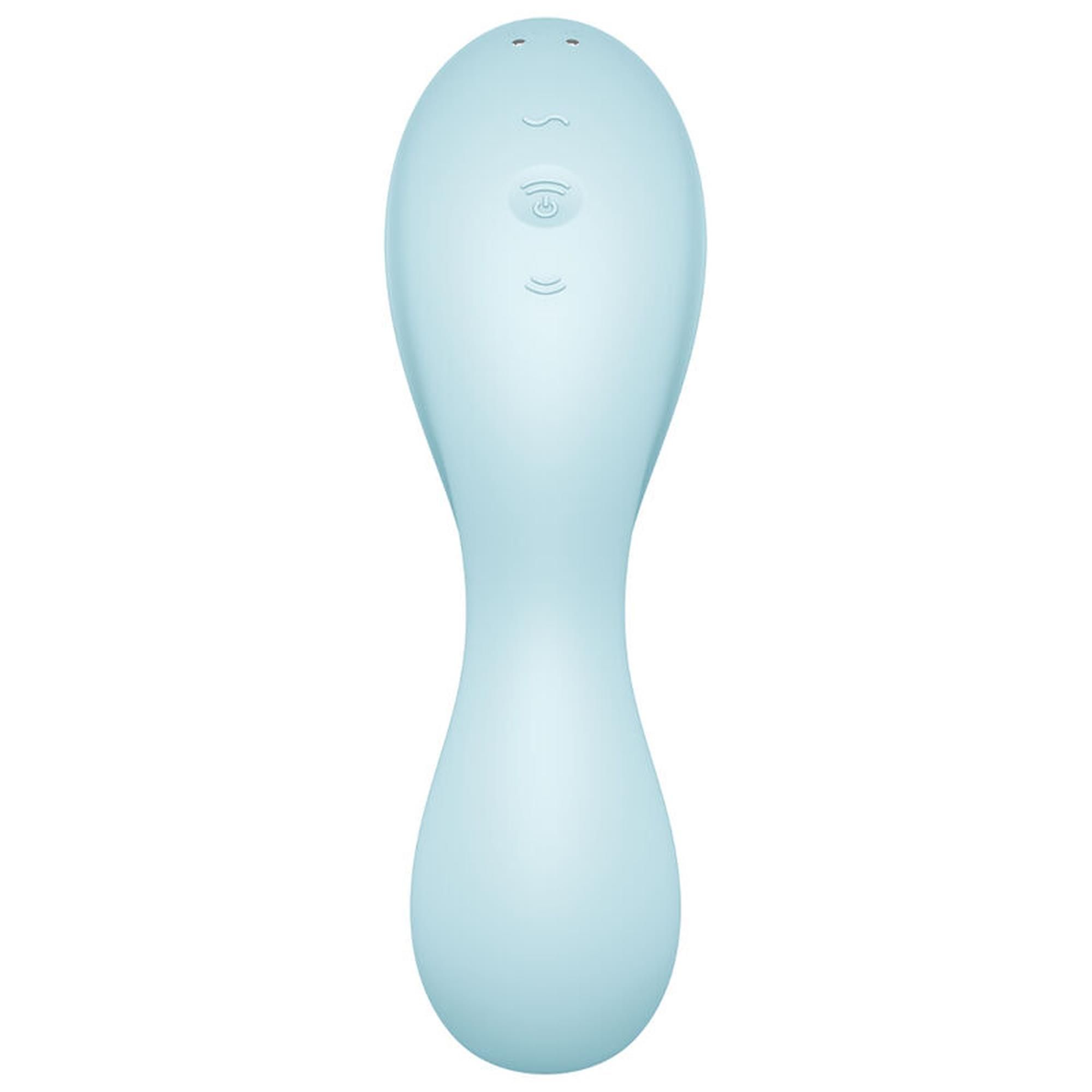 Вакуумный стимулятор клитора с вибрацией Satisfyer Curvy Trinity 5+ (голубой)