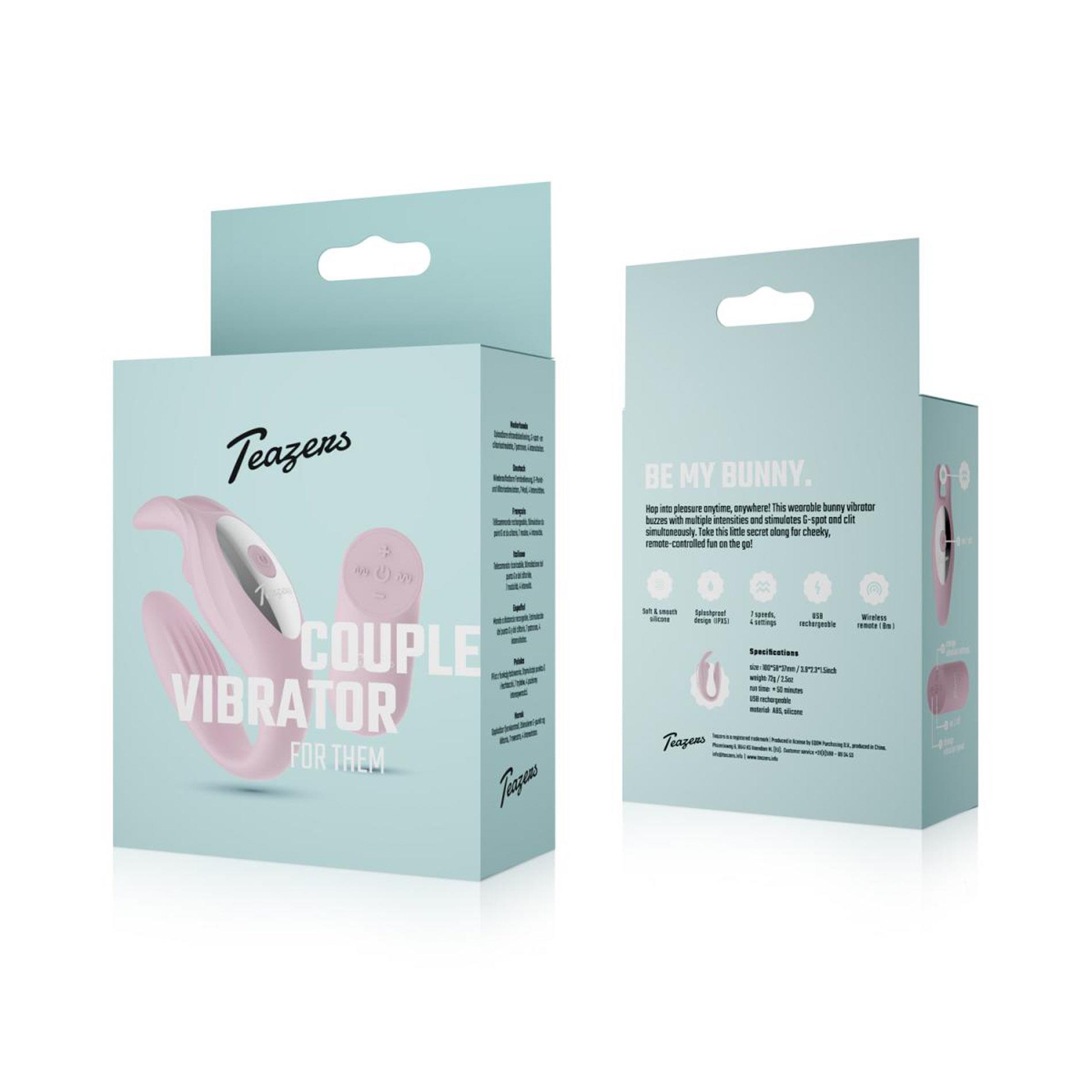 Wibrator dla par Teazers Bunny (różowy)
