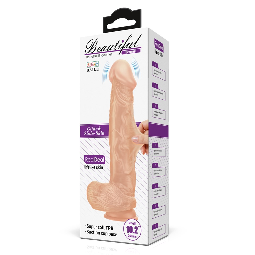 Реалистичный вибратор LyBaile Beautiful Bergrisi, 26 см (телесный)