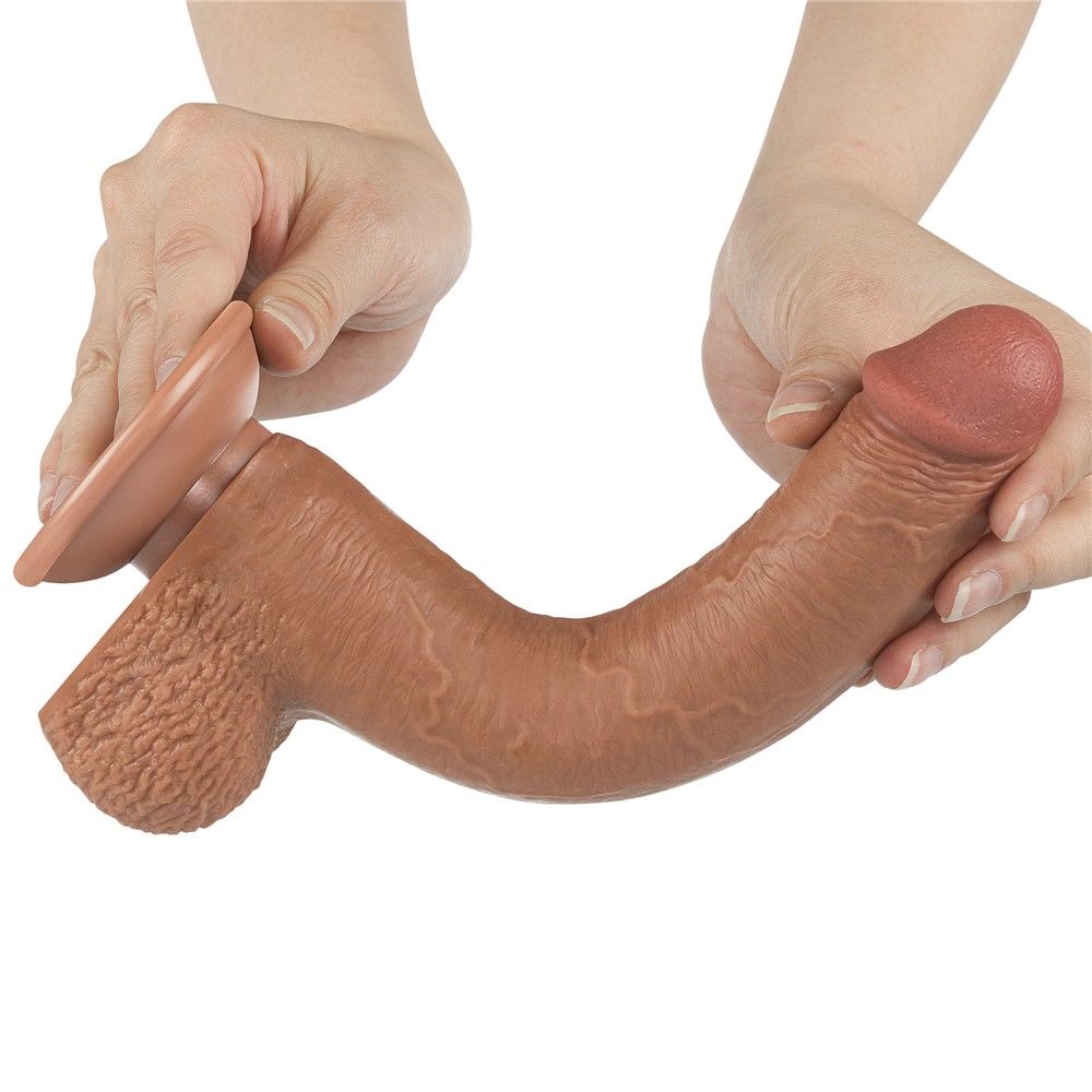 Фаллоімітатор Lovetoy Sliding Skin Dual Layer, 22 см (коричневий)