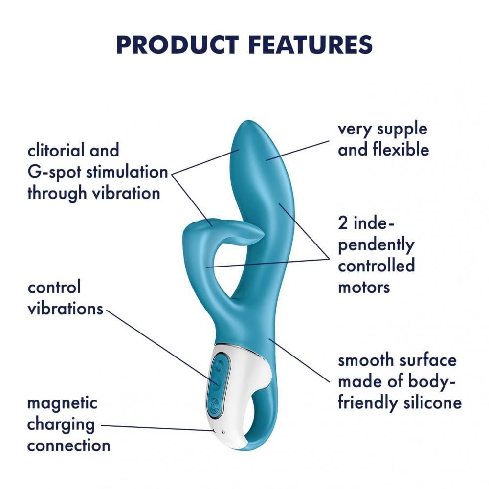 Вібратор-кролик Satisfyer Embrace Me, 20,5 см (бірюзовий)