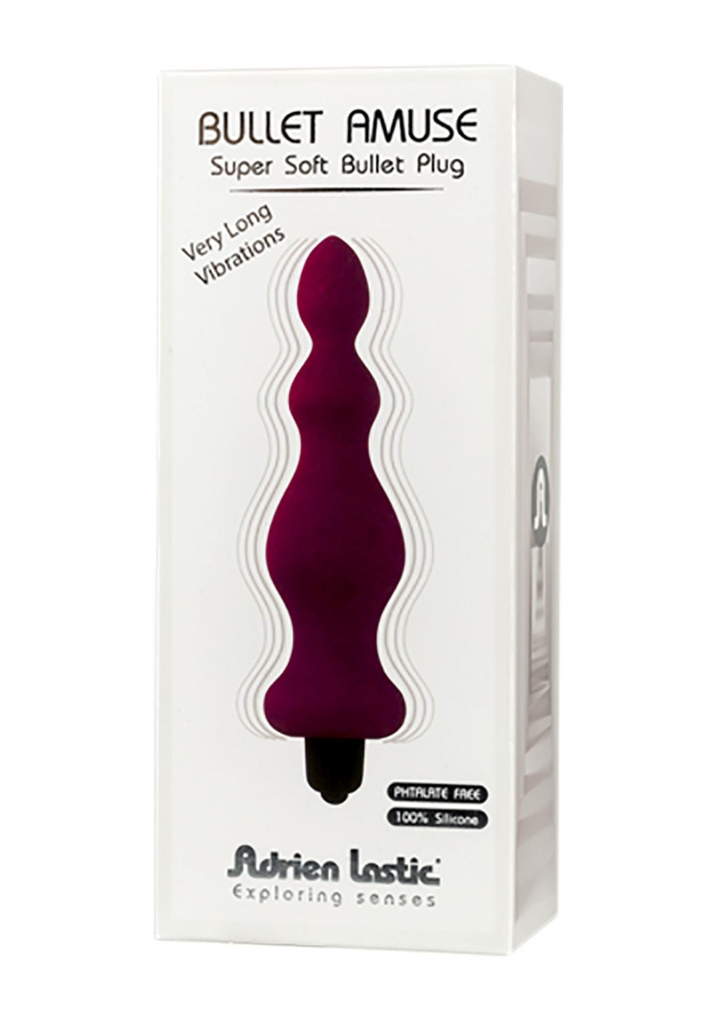 Korek analny Adrien Lastic Bullet Amuse, 14.5 cm (magenta)
