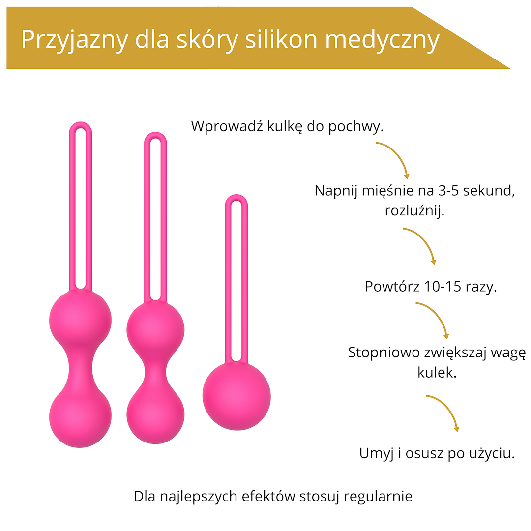 Вагинальные шарики Erospace Sweet Play A12, 3 шт (розовый)