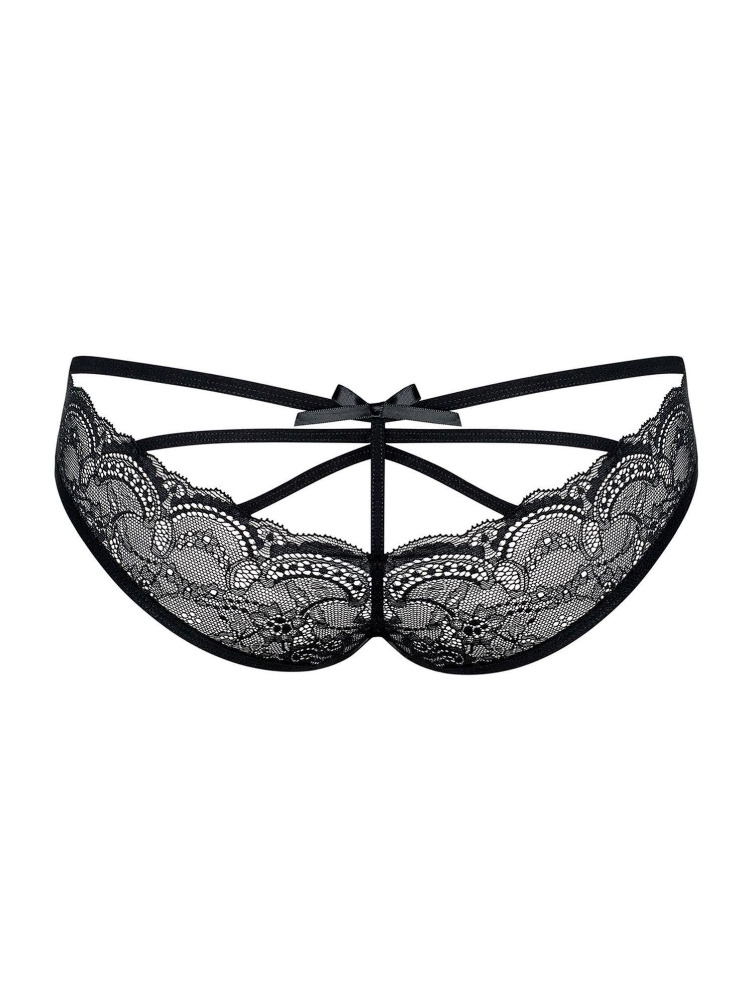 Эротические трусики Obsessive Frivolla, S/M (черный)