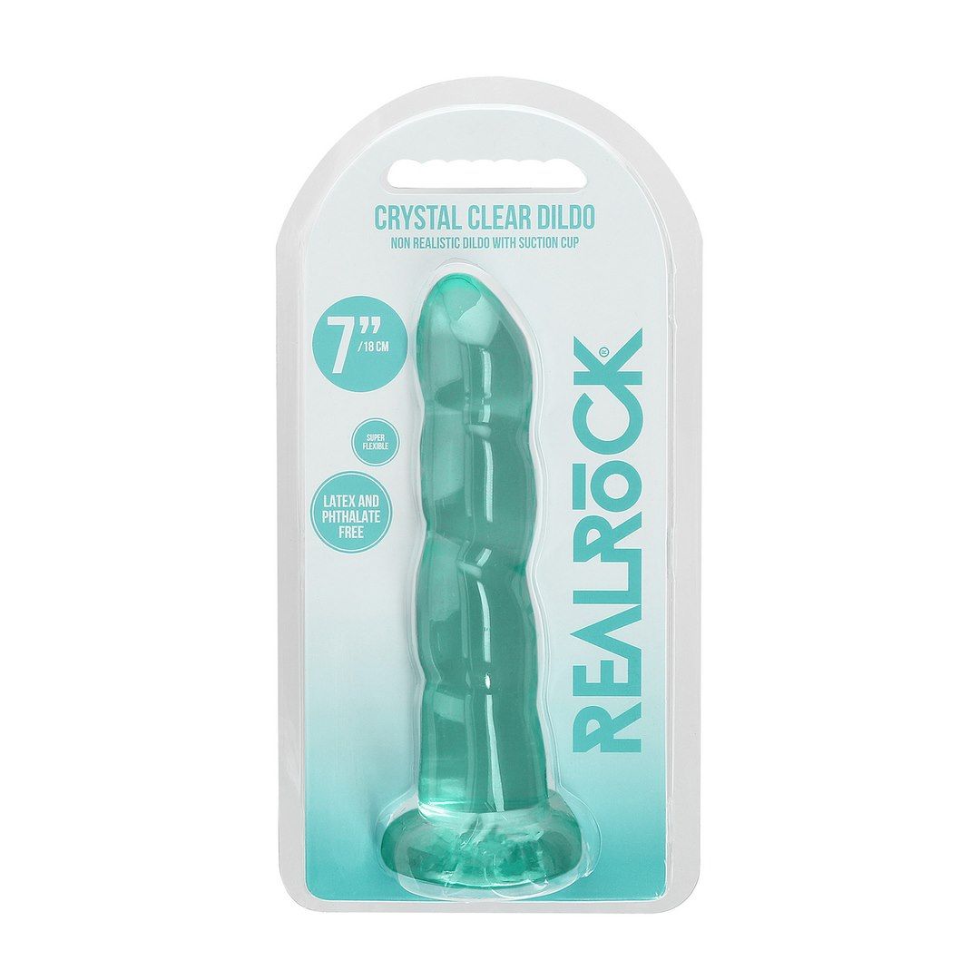 Фаллоимитатор RealRock Crystal Clear 7", 18 см (зеленый)