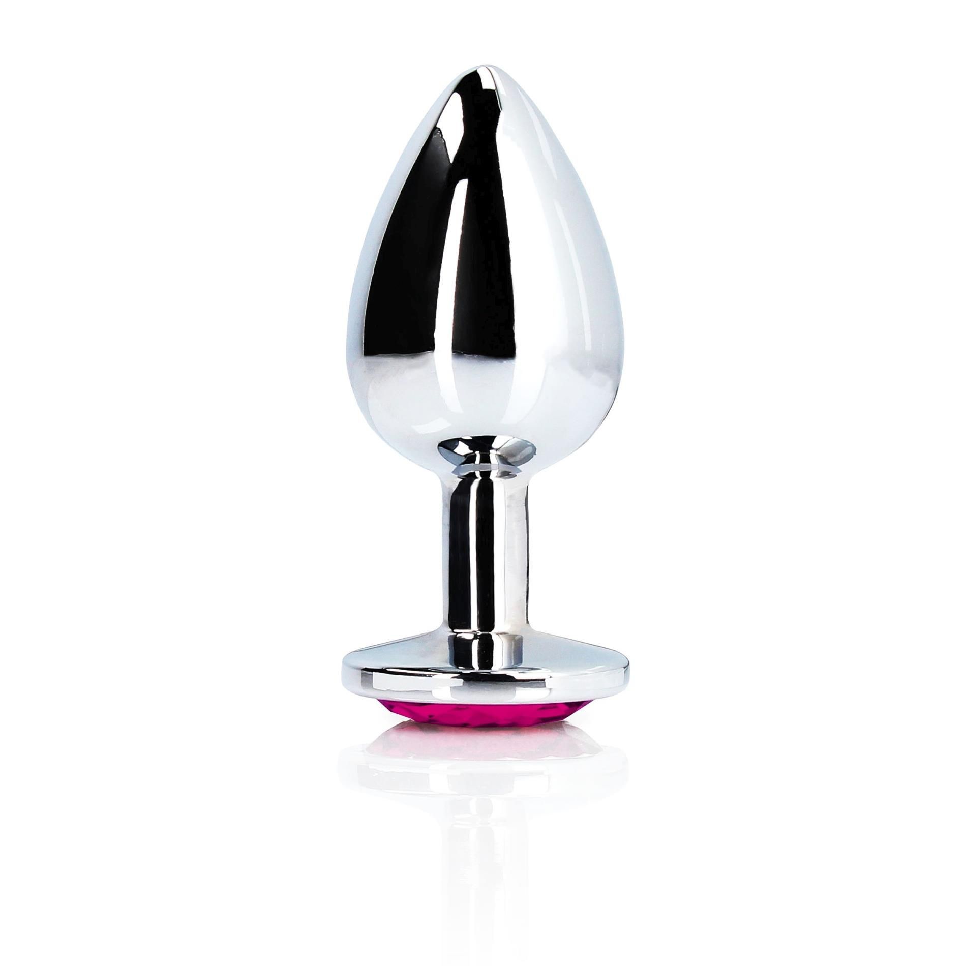 Korek analny Ouch! Heart Gem Butt Plug Medium, 8 cm (srebrny)