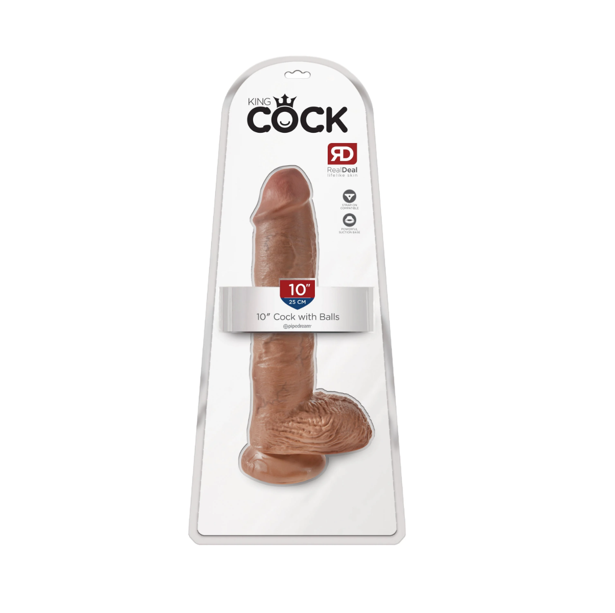 Фаллоимитатор King Cock With Balls 10", 25 см (коричневый)