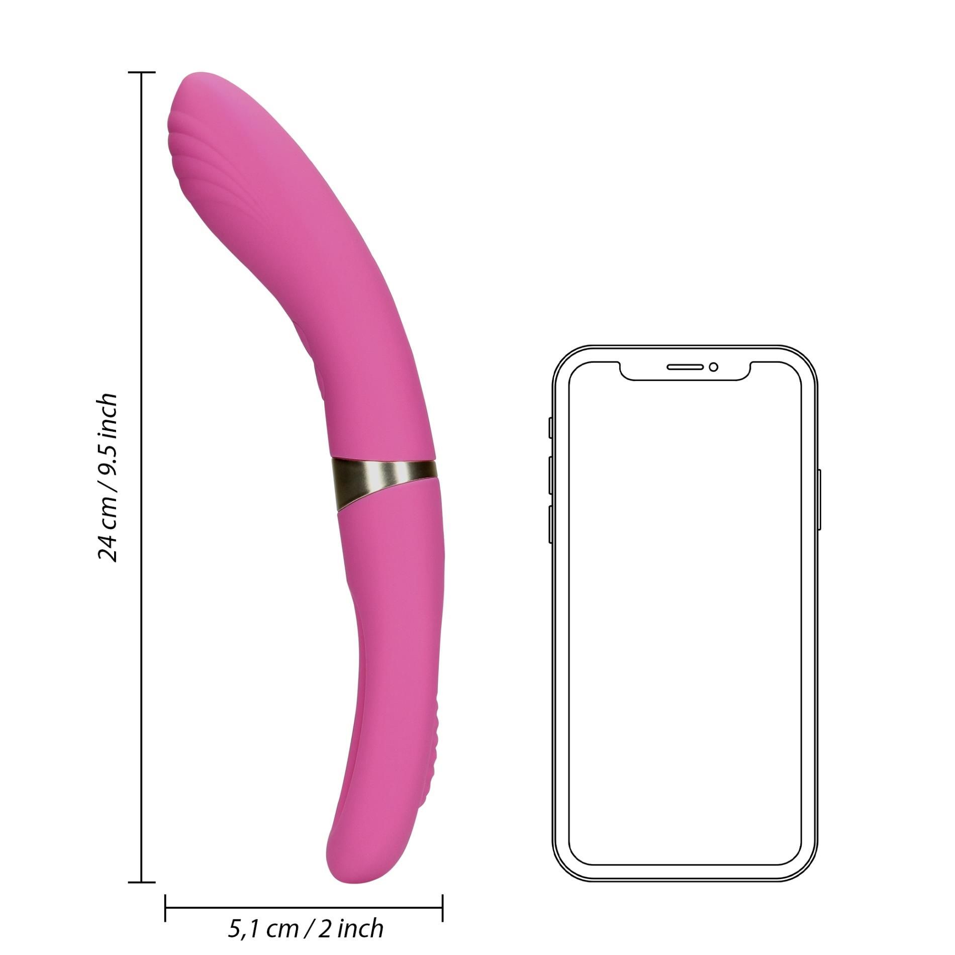 Вибратор Loveline Double Sided Flapping and G-Spot, 24 см (розовый)