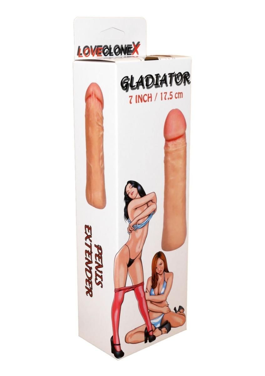 Насадка на пенис LoveCloneX Gladiator 7", 17.5 см (телесный)