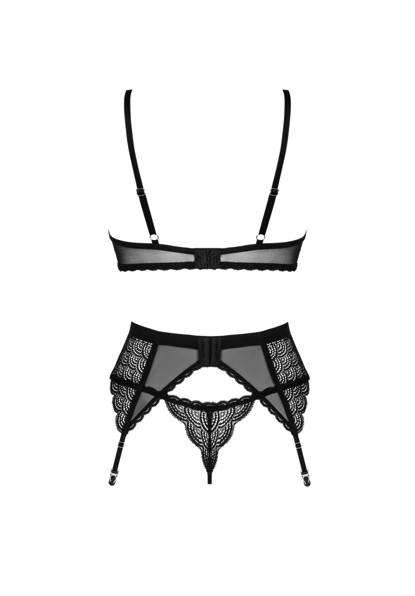 Комплект белья Obsessive Chemeris, XS/S (черный)