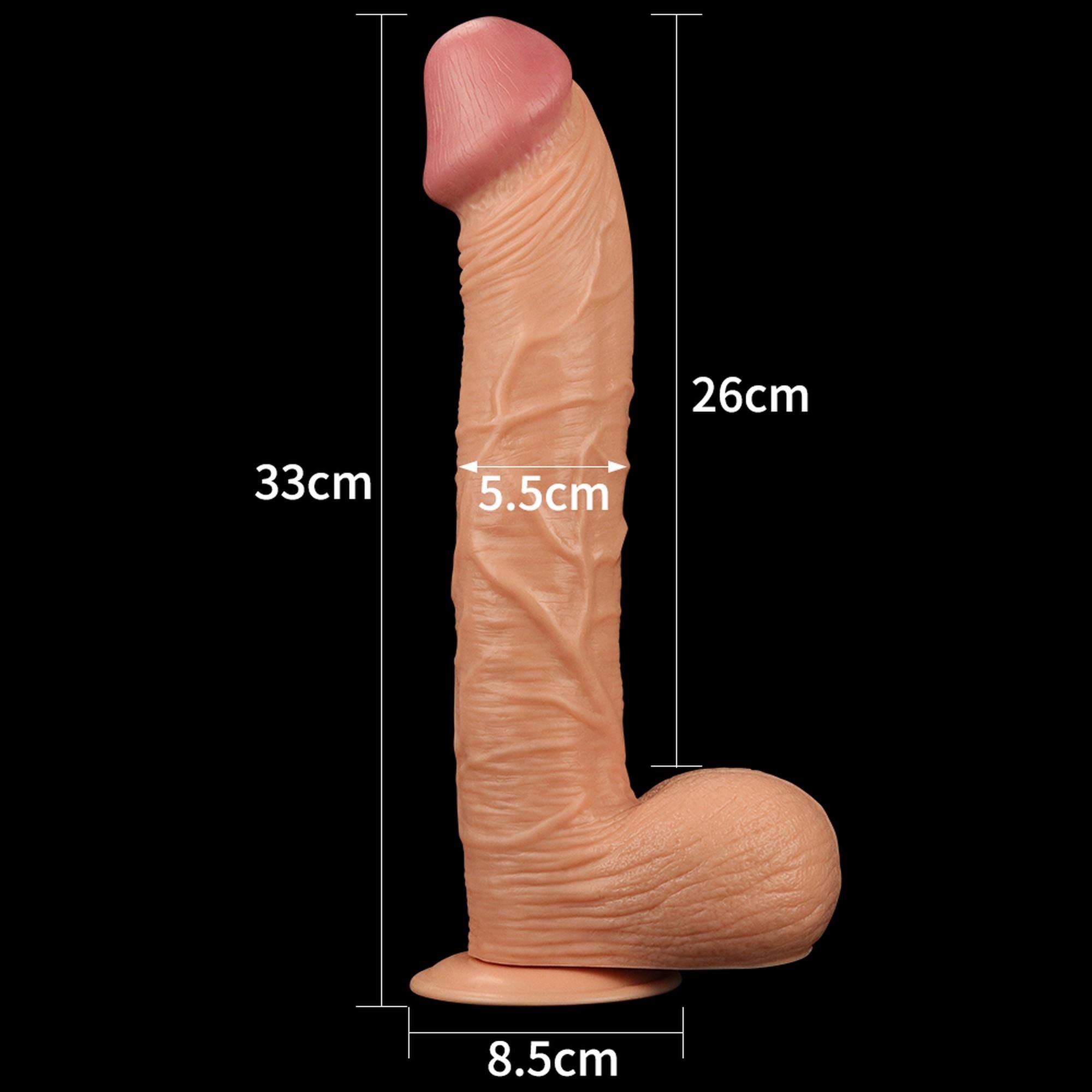 Великий фалоімітатор LoveToy Legendary King Sized Realistic, 33 см (тілесний)