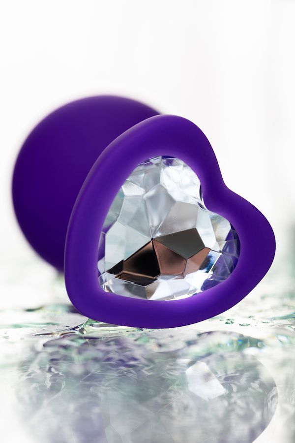 Анальна пробка ToDo Anal Plug Diamond Heart 8 см (фіолетовий)
