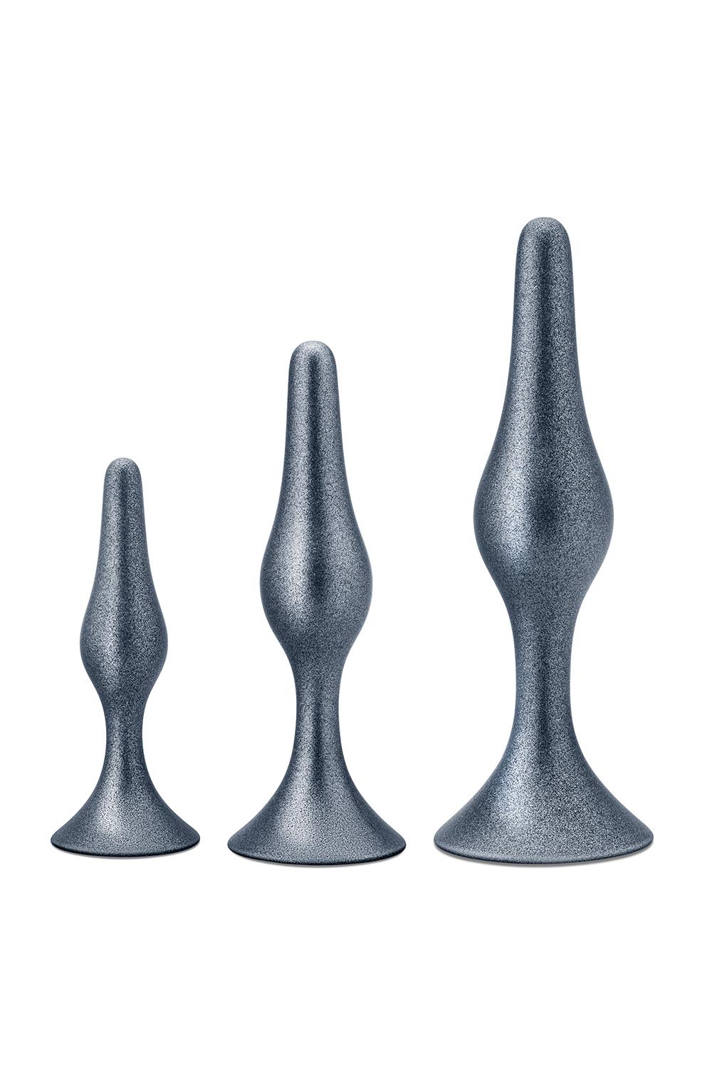 Zestaw korków analnych Anal Adventures Matrix Genesis Plug Kit, 3 szt. (szary)