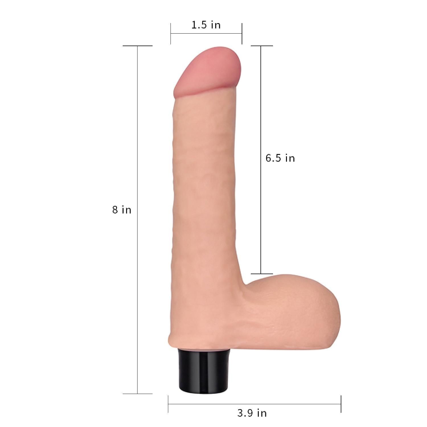 Реалістичний вібратор Real Softee Vibrator With Balls Flesh, 17 см (тілесний)