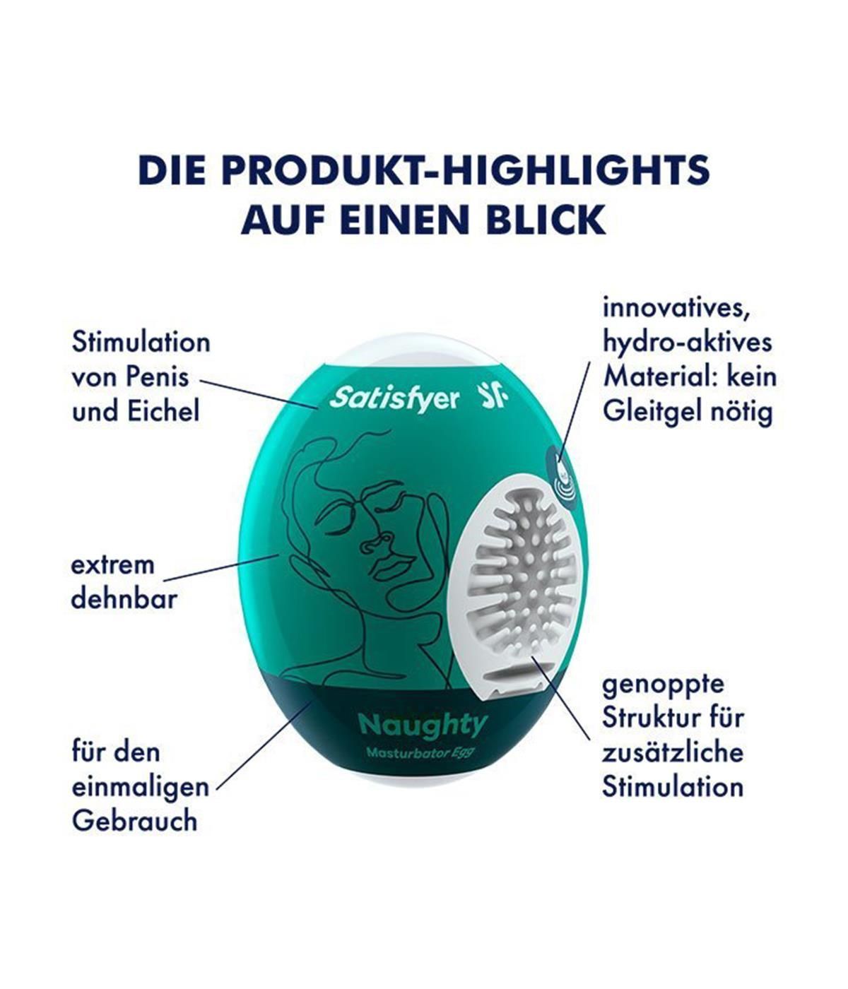 Мастурбатор яйце Satisfyer Egg Single Naughty (білий)