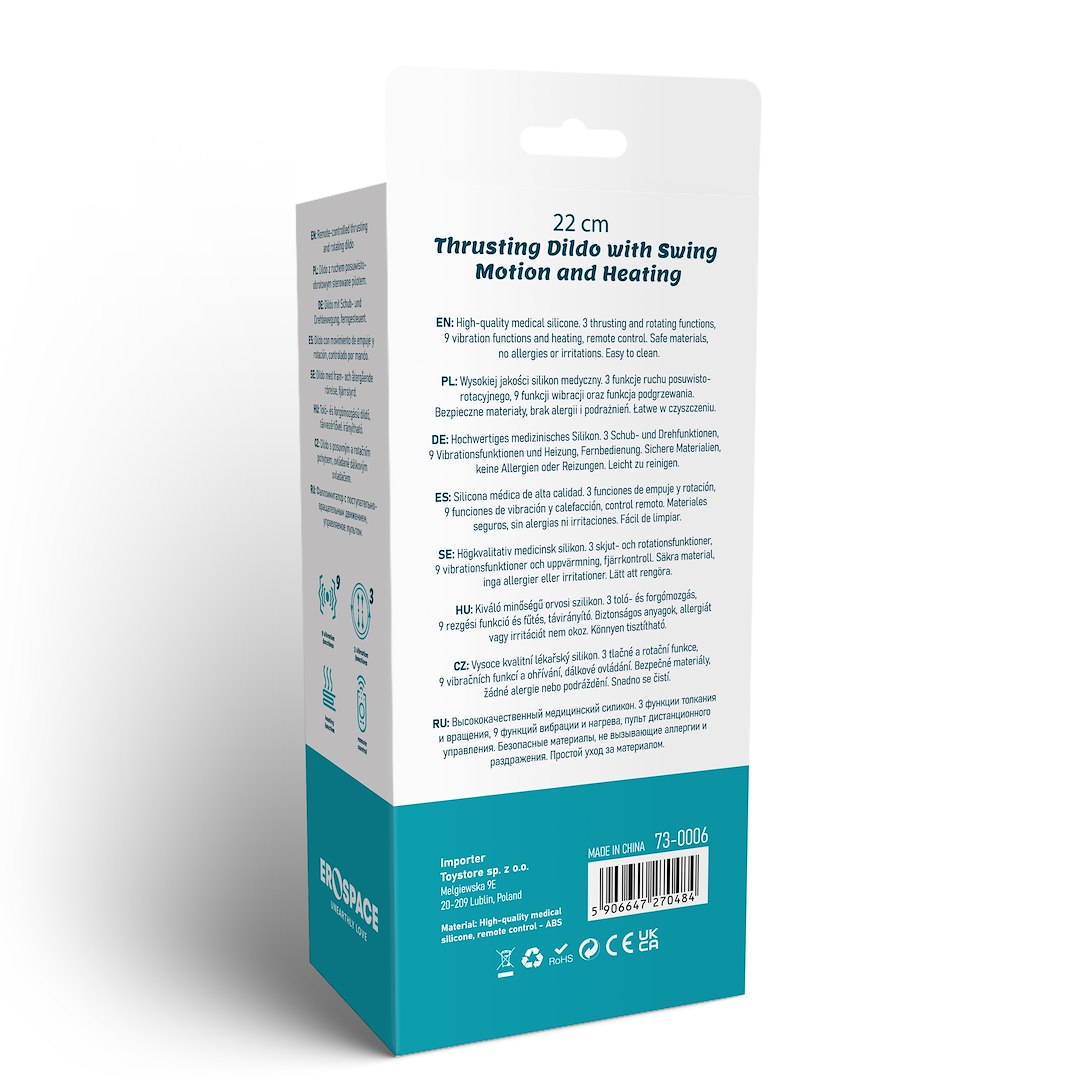 Dildo Erospace Natural Play D6, 22 cm (kolor cielisty)